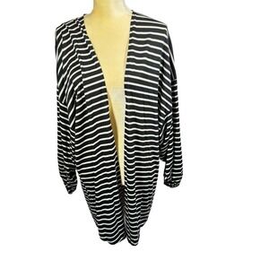 Roffe Accessories Kimono Black‎ & White Balloon Sleeve Women's One Size nautical